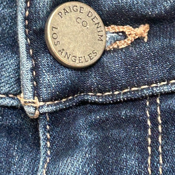 PAIGE Verdugo Ankle Distressed Skinny Jeans Dark Wash Size 32 Flattering - Picture 6 of 10